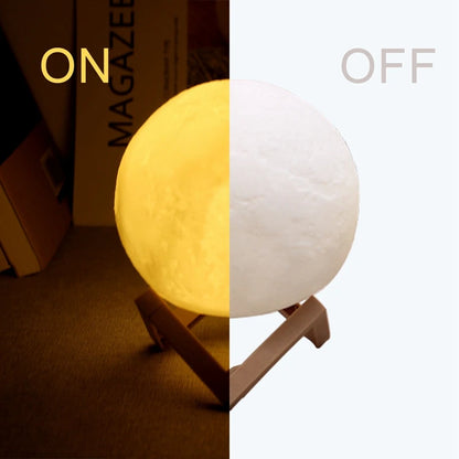 3D‑Mondlampe – LED‑Nachtlicht mit Ständer, Farbwechsel & Akku – für Schlafzimmer, Kinder & Geschenkidee