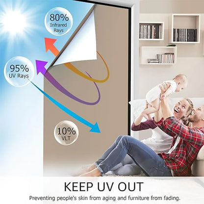 Einseitig blickdichte Sonnenschutz‑Folie für Fenster – Sichtschutz, UV‑Schutz & Wärmeschutz für Haus & Büro