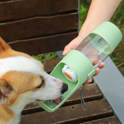 2‑in‑1 Reise‑Trinkflasche mit Futterfach – Wasser + Futter für unterwegs