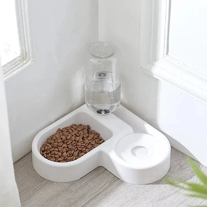 2‑in‑1 Futter‑ & Trinknapf für Haustiere – Automatischer Wassernachfüller, für Katzen & Hunde