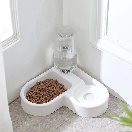 2‑in‑1 Futter‑ & Trinknapf für Haustiere – Automatischer Wassernachfüller, für Katzen & Hunde