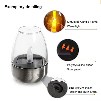 Solar‑LED‑Kerzen – Flammenfrei, Wasserdicht, Aufladbar, für Garten, Hochzeit & Feier