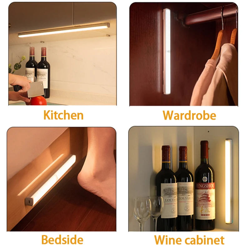 Bewegungs‑Sensor‑LED‑Leuchte – Kabellos, Aufladbar über USB‑C, für Schrank, Küche & Treppe