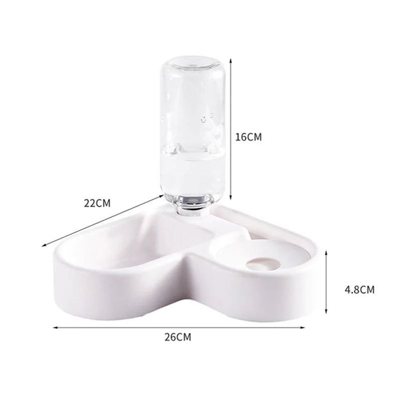 2‑in‑1 Futter‑ & Trinknapf für Haustiere – Automatischer Wassernachfüller, für Katzen & Hunde