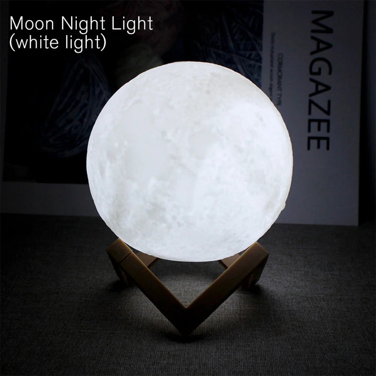 3D‑Mondlampe – LED‑Nachtlicht mit Ständer, Farbwechsel & Akku – für Schlafzimmer, Kinder & Geschenkidee