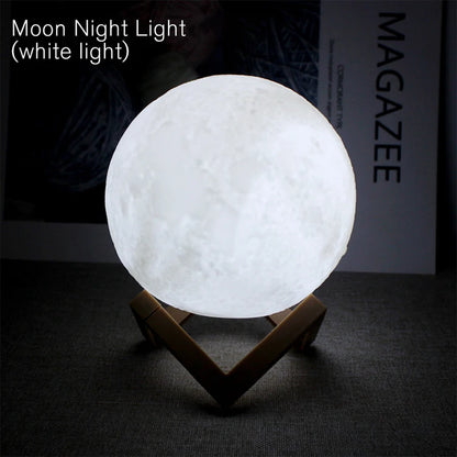 3D‑Mondlampe – LED‑Nachtlicht mit Ständer, Farbwechsel & Akku – für Schlafzimmer, Kinder & Geschenkidee
