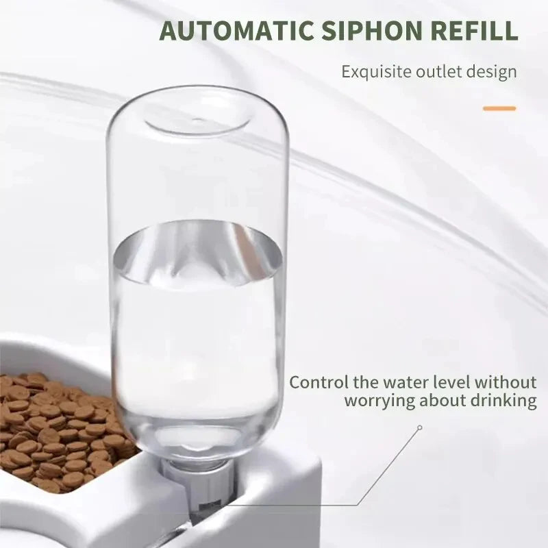 2‑in‑1 Futter‑ & Trinknapf für Haustiere – Automatischer Wassernachfüller, für Katzen & Hunde