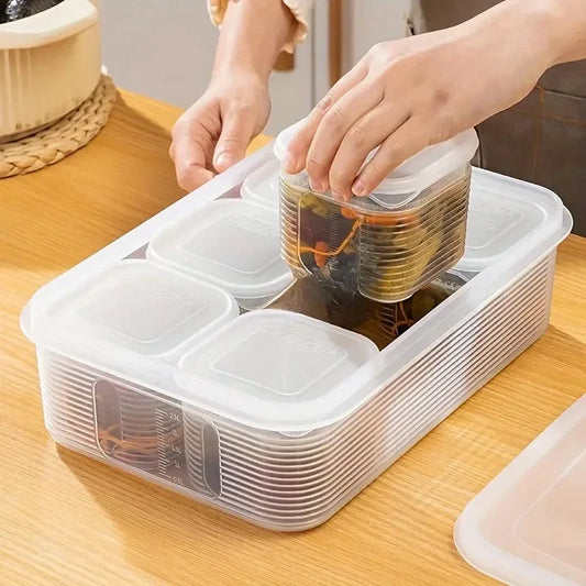 6‑Fächer Kühlschrank‑Box – Frische‑ und Ordnungsbox für Obst, Gemüse & Gewürze
