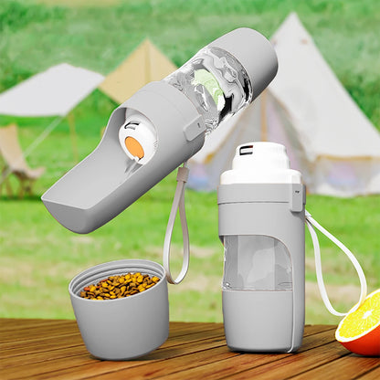 2‑in‑1 Reise‑Trinkflasche mit Futterfach – Wasser + Futter für unterwegs