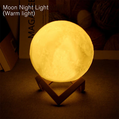 3D‑Mondlampe – LED‑Nachtlicht mit Ständer, Farbwechsel & Akku – für Schlafzimmer, Kinder & Geschenkidee